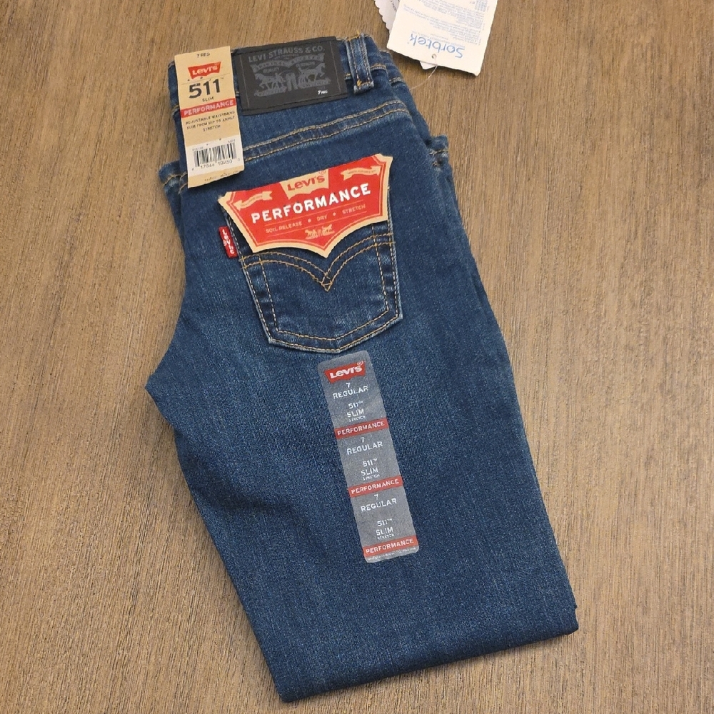 Levi's Slim Boy's Jeans in Dark Blue Denim